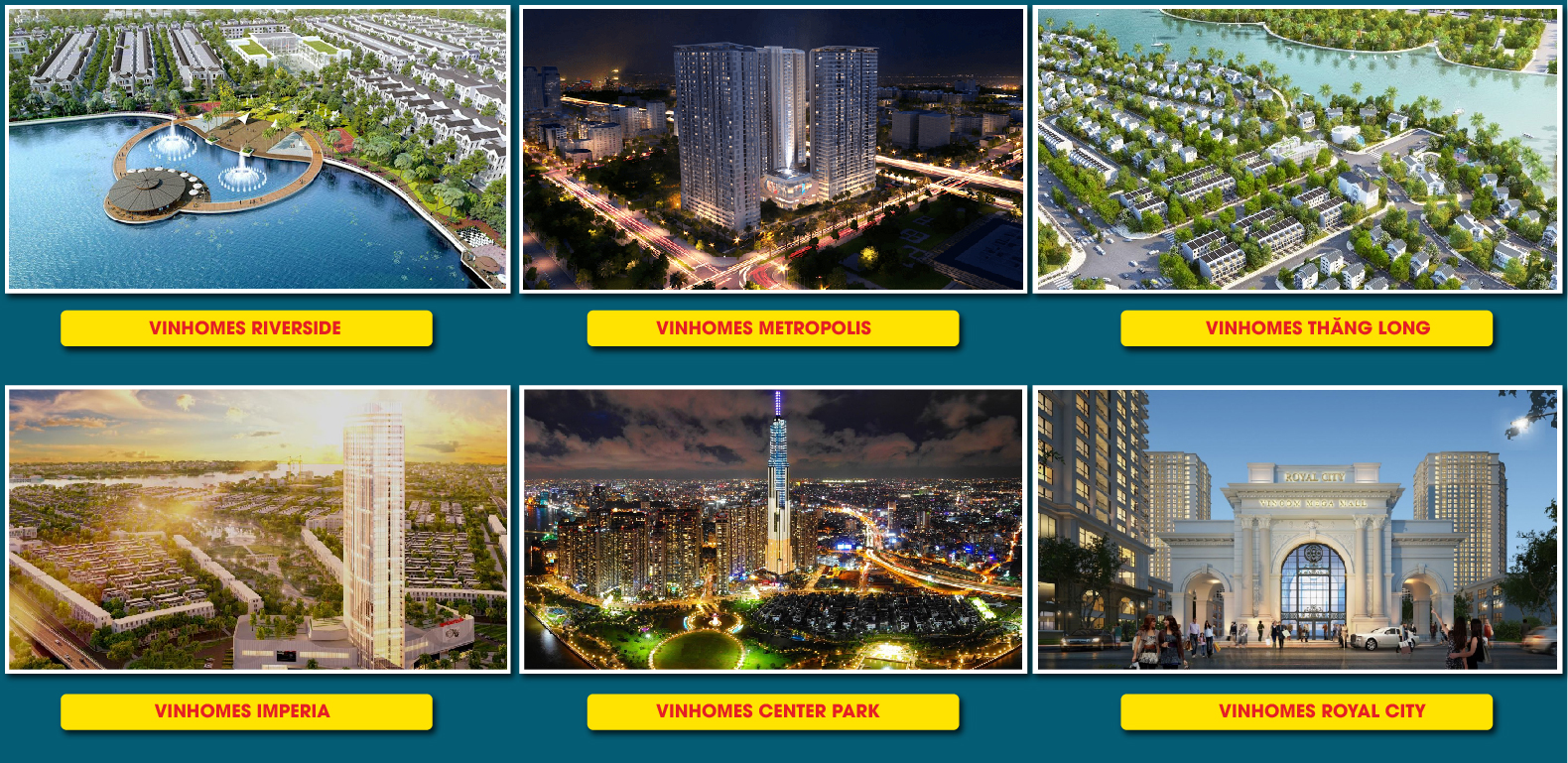 Dự án Vinhomes đã triển khai