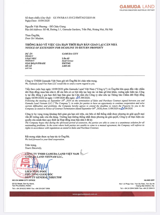 Gamuda Land yêu cầu khách hàng trả nhà do mâu thuẫn tăng cao 2 photo 2 16001306534441000888651