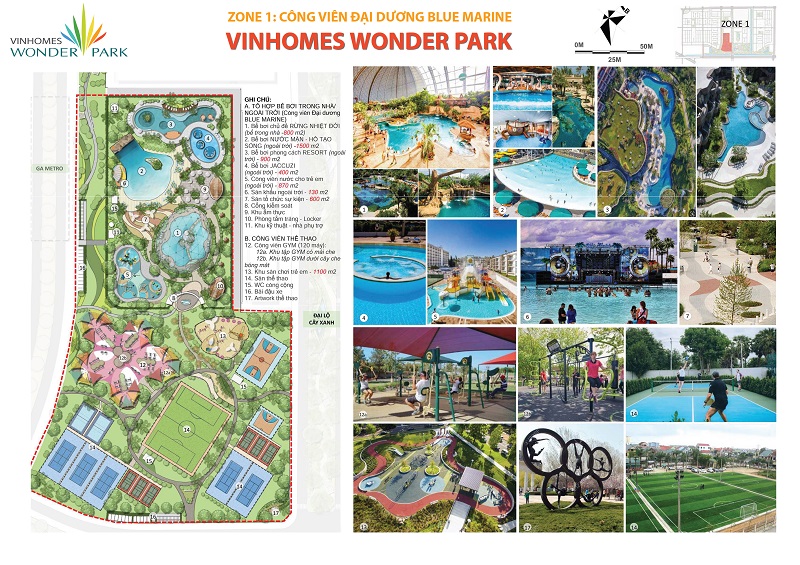 Cụm tiện ích Zone 1 Vinhomes Wonder Park
