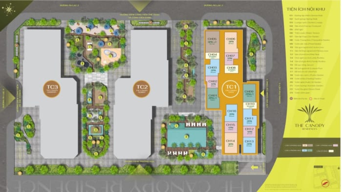 Tổng mặt bằng The Canopy Smart City