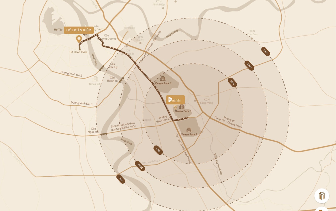 Dự án được Masterise Homes phát triển sở hữu vị trí đắc địa trong khu vực